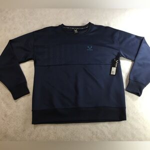 Messi Men's Navy Crewneck Sweatshirt with Mesh Chest Panel SZ Medium